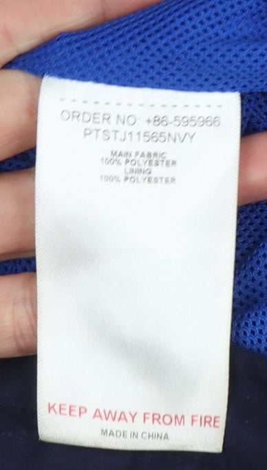Peter Storm Boys Blue Hooded Waterproof Rain Coat Jacket Size 13 Years