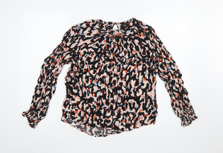 Next Women’s Multicoloured Animal Print Long Sleeve Viscose Tunic Blouse Size 16