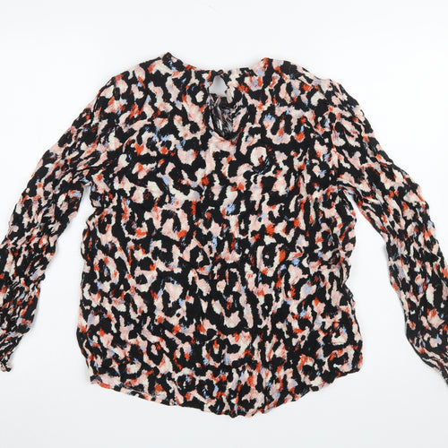Next Women’s Multicoloured Animal Print Long Sleeve Viscose Tunic Blouse Size 16
