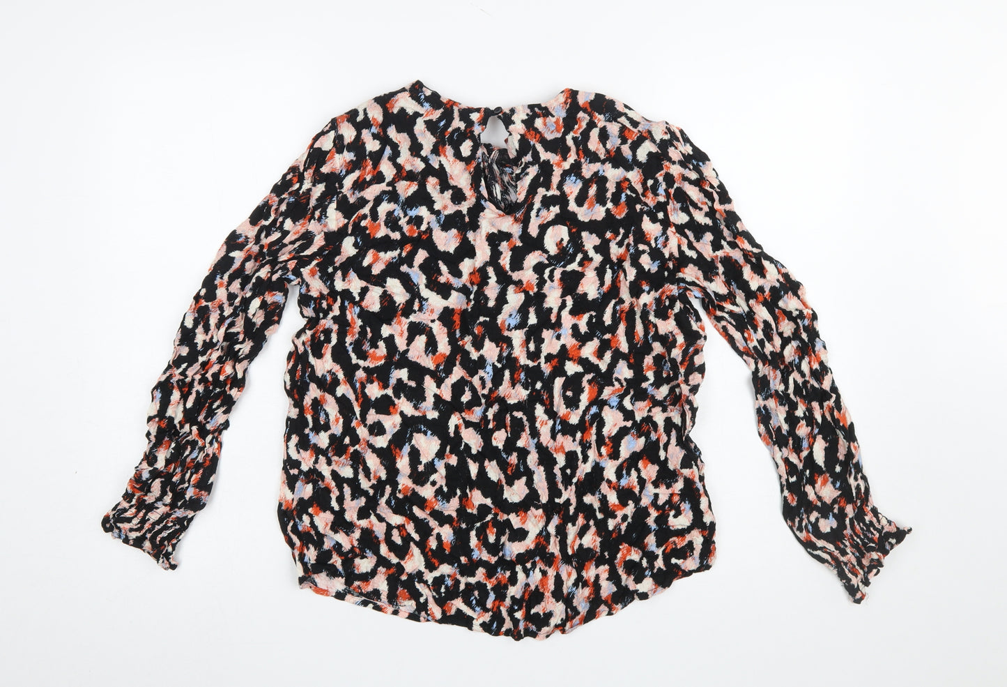 Next Women’s Multicoloured Animal Print Long Sleeve Viscose Tunic Blouse Size 16