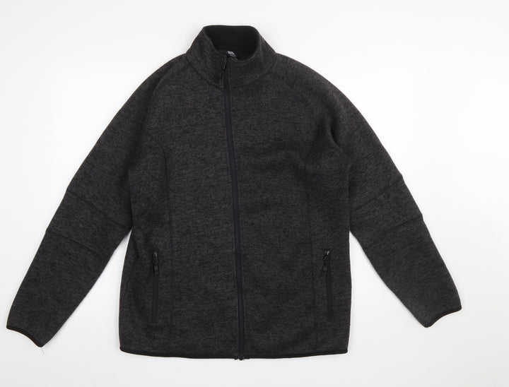 Trespass Mens Grey Fleece Full Zip Outdoor Jacket Size M
