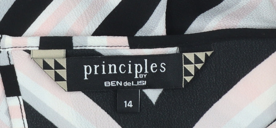 Principles by Ben de Lisi Womens Multicoloured Size 14 Geometric Tunic Blouse