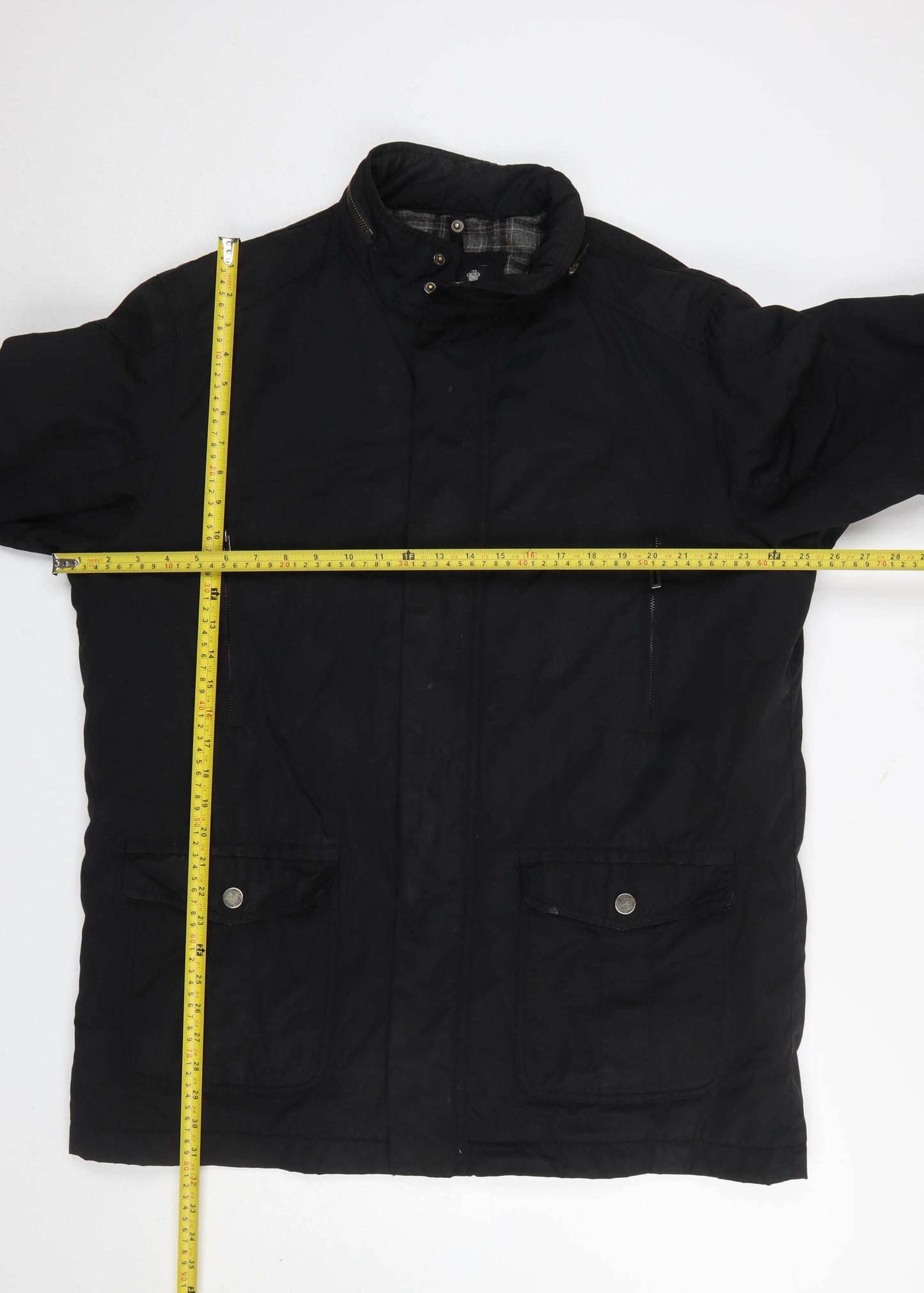 Austin Reed Men's Black XL Parka Jacket with Lined Interior