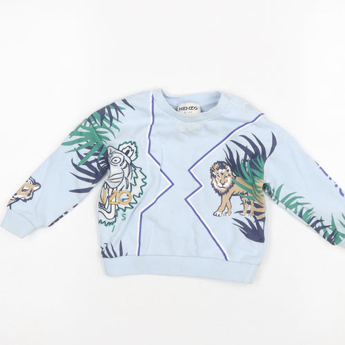 Kenzo Kids Girls Blue Jungle Animal Print Sweatshirt 2 Years