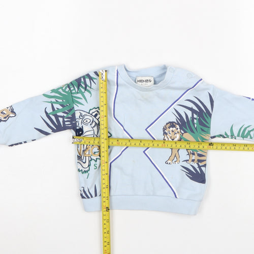Kenzo Kids Girls Blue Jungle Animal Print Sweatshirt 2 Years