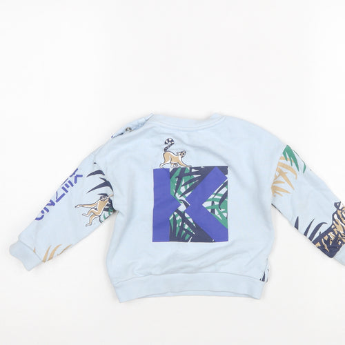 Kenzo Kids Girls Blue Jungle Animal Print Sweatshirt 2 Years