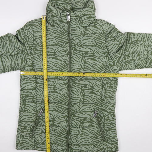 Marks and Spencer Women’s Green Animal Print Puffer Jacket Size 8