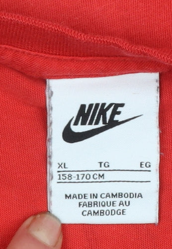 Nike Boys Red XL Graphic Logo Sports T-Shirt