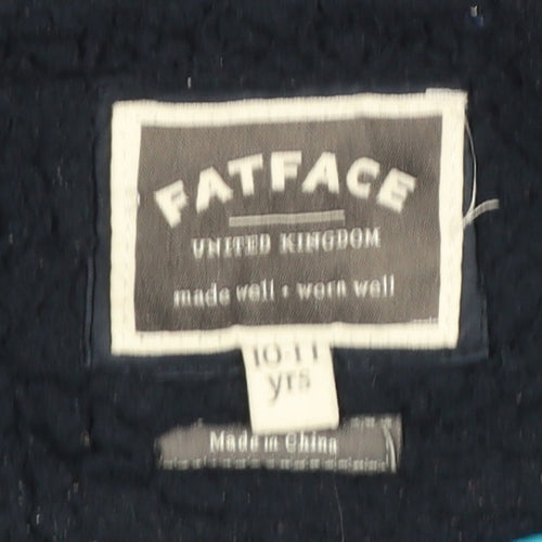 FatFace Boys Blue Quilted Checked Hooded Jacket 10-11 Years