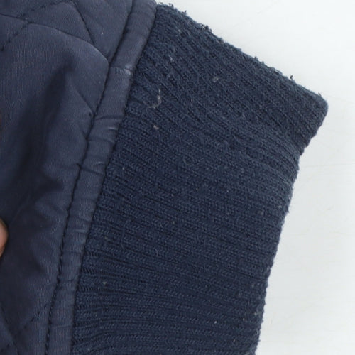 FatFace Boys Blue Quilted Checked Hooded Jacket 10-11 Years