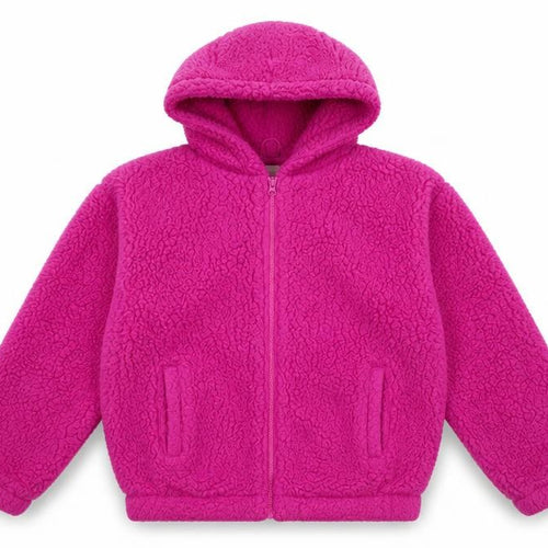 GAP Girls Pink Hooded Fleece Jacket 16-18 Years Lined Winter Zip Up