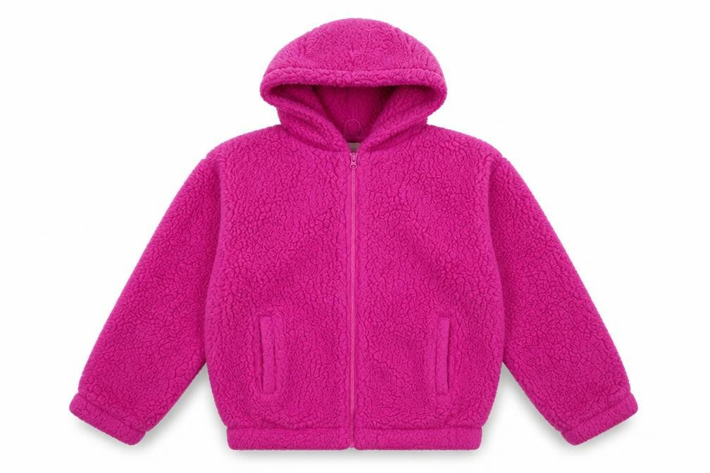 GAP Girls Pink Hooded Fleece Jacket 16-18 Years Lined Winter Zip Up