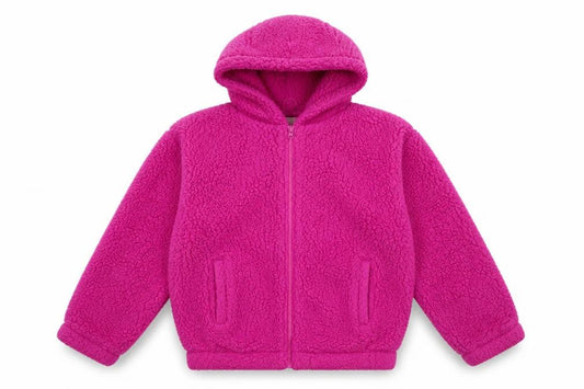 Front view of Gap girls’ pink hooded fleece jacket 16-18 years lined winter zip up