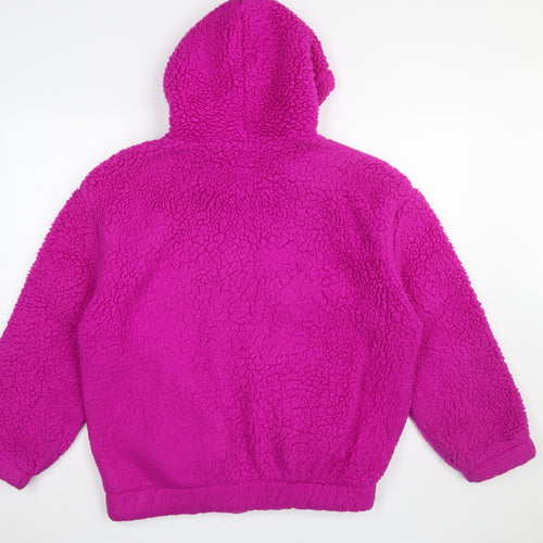 GAP Girls Pink Hooded Fleece Jacket 16-18 Years Lined Winter Zip Up