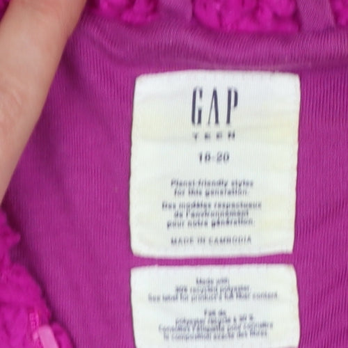 GAP Girls Pink Hooded Fleece Jacket 16-18 Years Lined Winter Zip Up
