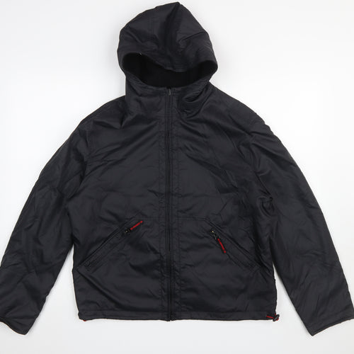 Next Women’s Black Hooded Puffer Jacket UK 12 Zip Winter Coat