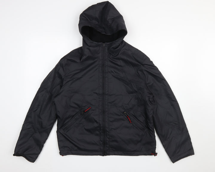 Next Women’s Black Hooded Puffer Jacket UK 12 Zip Winter Coat
