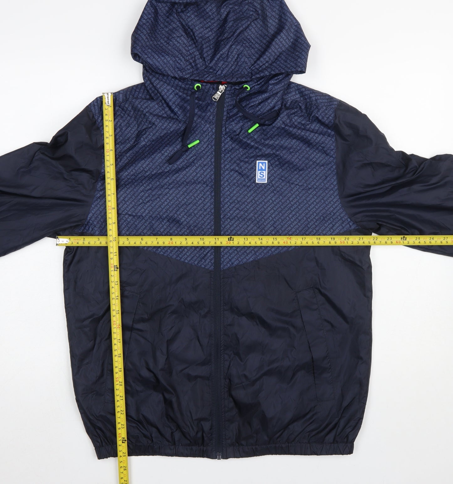 North Sails Men's Blue Hooded Windbreaker Jacket Size S