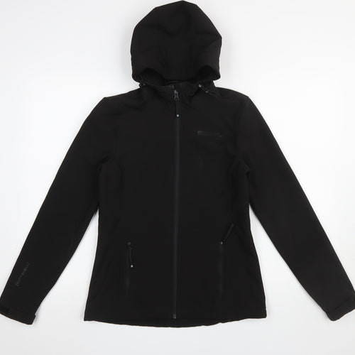 Mountain Warehouse Women's Black Softshell Hooded Jacket Size 6