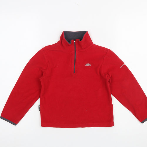 Trespass Boys Red Fleece Pullover Sweatshirt 5-6 Years Outdoor Warm Top