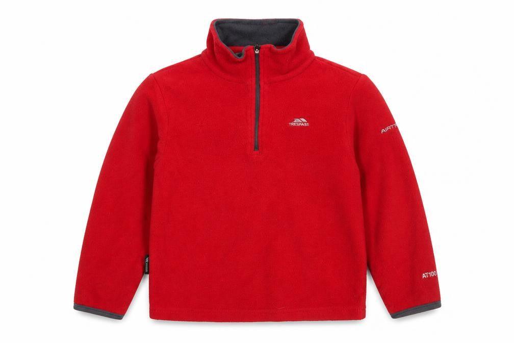 Trespass Boys Red Fleece Pullover Sweatshirt 5-6 Years Outdoor Warm Top