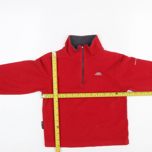 Trespass Boys Red Fleece Pullover Sweatshirt 5-6 Years Outdoor Warm Top