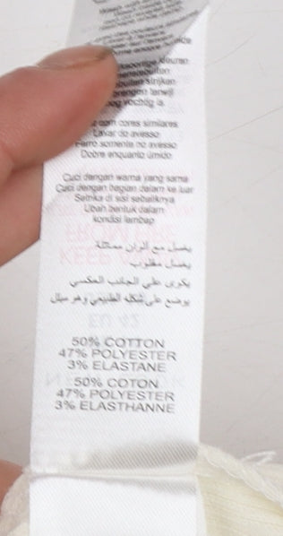 New Look Women’s Ivory Puff Sleeve Crew Neck T-Shirt Size 14