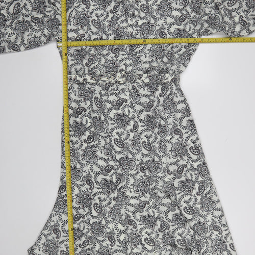 Marks and Spencer Women White Paisley Shirt Dress Size 14