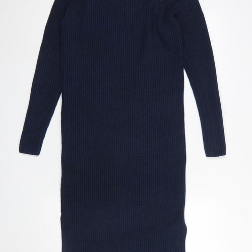 Marks and Spencer Women's Blue XS Long Sleeve Knit Jumper Dress