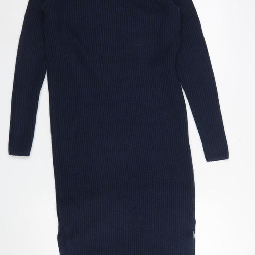 Marks and Spencer Women's Blue XS Long Sleeve Knit Jumper Dress