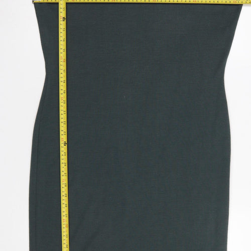 Linea Women Green Roll Neck Bodycon Midi Dress M