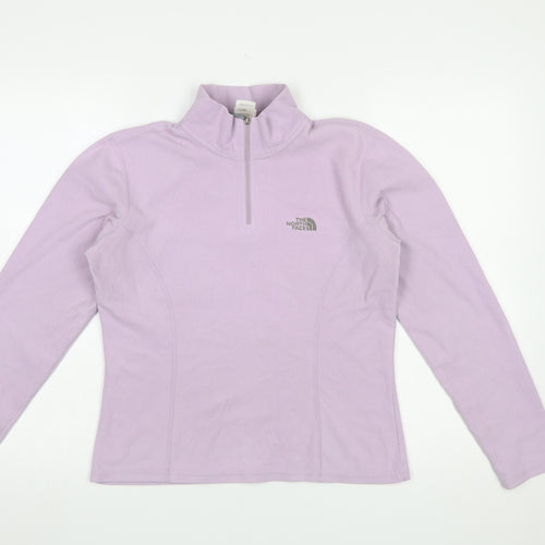 The North Face Women's Purple Fleece 1/4 Zip Pullover Sweatshirt S