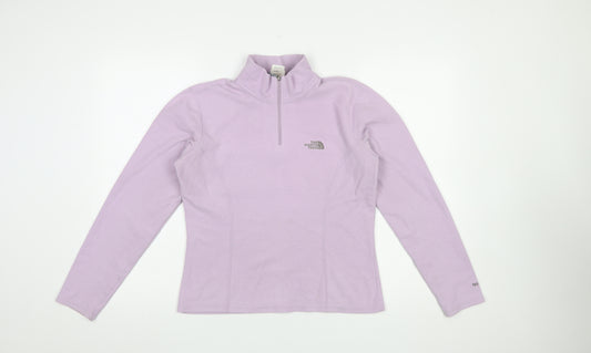 The North Face Women's Purple Fleece 1/4 Zip Pullover Sweatshirt S