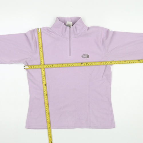 The North Face Women's Purple Fleece 1/4 Zip Pullover Sweatshirt S
