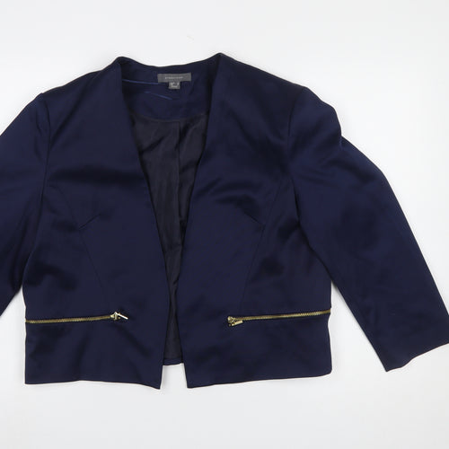 Atmosphere Women's Blue Cropped Shawl Blazer Size 18