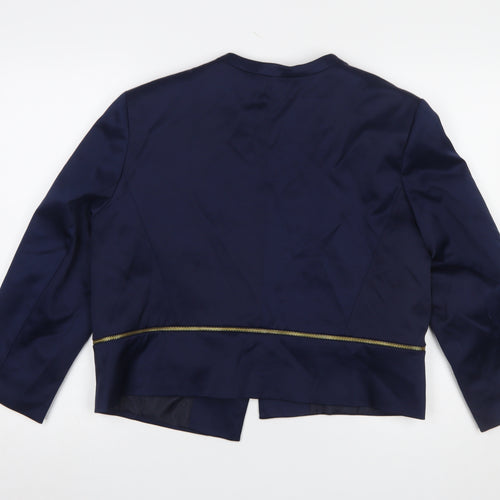 Atmosphere Women's Blue Cropped Shawl Blazer Size 18