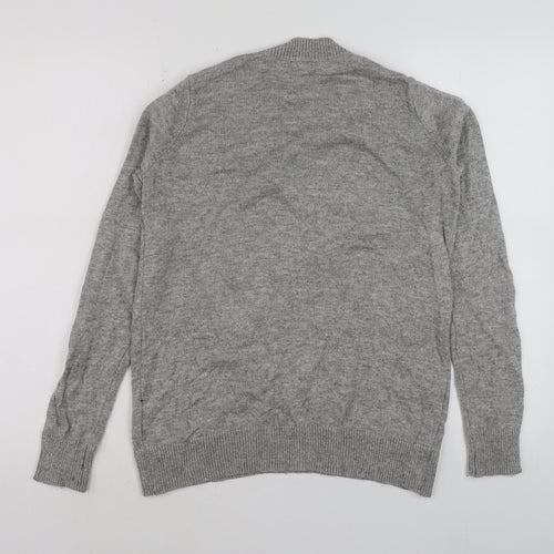 H&M Men's Grey Sequin Dog 'Gangsta Wrapper' Christmas Jumper Size S