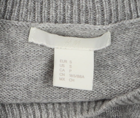 H&M Men's Grey Sequin Dog 'Gangsta Wrapper' Christmas Jumper Size S