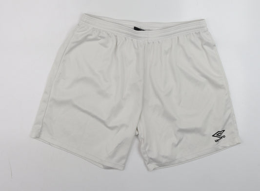 Umbro Mens White XL Athletic Football Sports Shorts