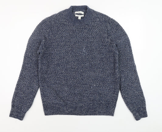 Marks and Spencer Mens Blue Lambswool Blend Jumper M Crew Neck Knit