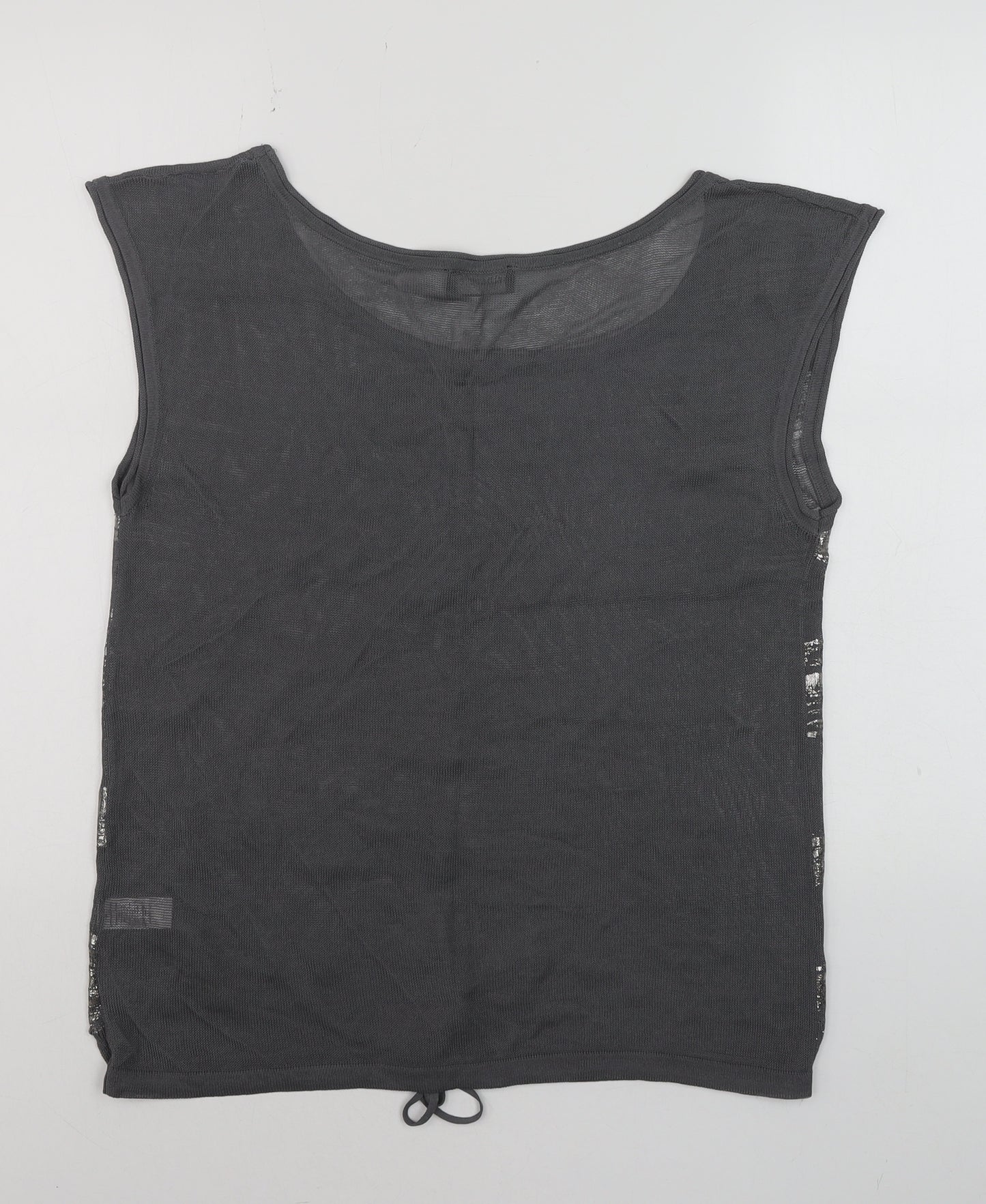 Principles Women’s Grey Metallic Striped Scoop Neck Tank Top Size 14