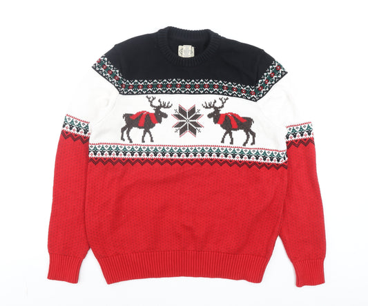 St John's Bay Men's Multicoloured M Reindeer Christmas Jumper