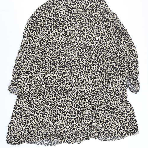 ASOS DESIGN Curve Women’s Beige Leopard Print Shirt Dress Size 22
