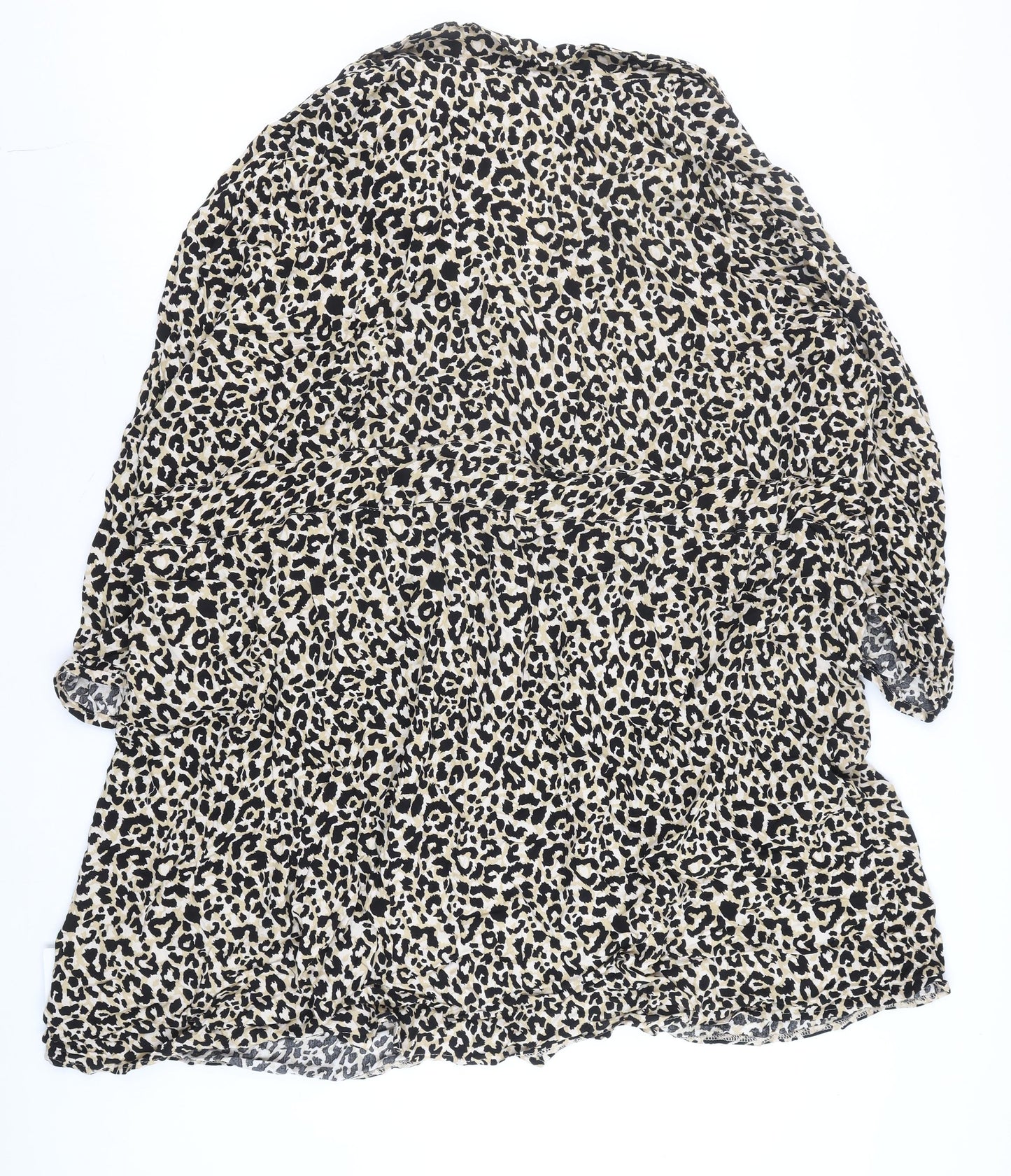 ASOS DESIGN Curve Women’s Beige Leopard Print Shirt Dress Size 22