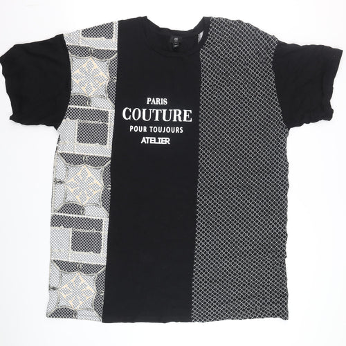 River Island Plus Women’s Black Colourblock Paris Couture T-Shirt Size 22