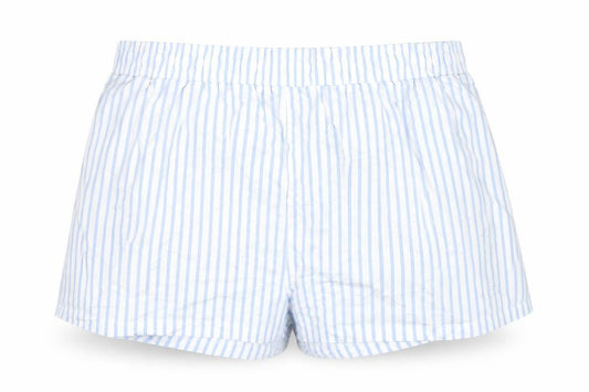 Reclaimed Vintage Women’s Blue Striped Cotton Shorts Size 22