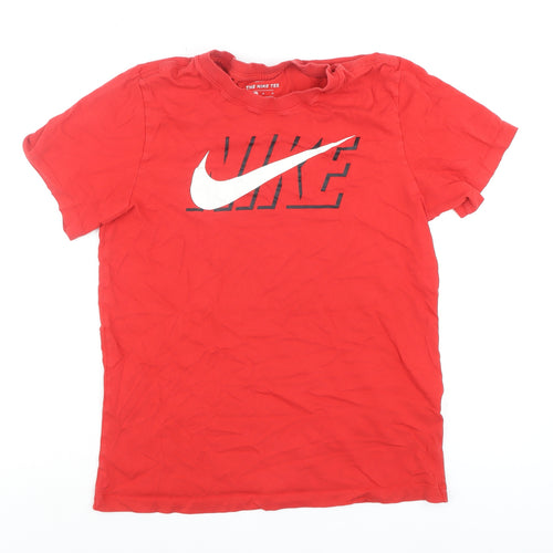 Nike Men's Red Short Sleeve Cotton Graphic Sports T-Shirt Medium