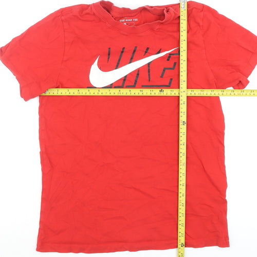 Nike Men's Red Short Sleeve Cotton Graphic Sports T-Shirt Medium