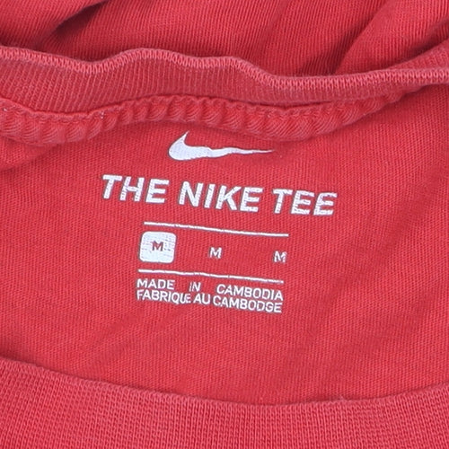 Nike Men's Red Short Sleeve Cotton Graphic Sports T-Shirt Medium