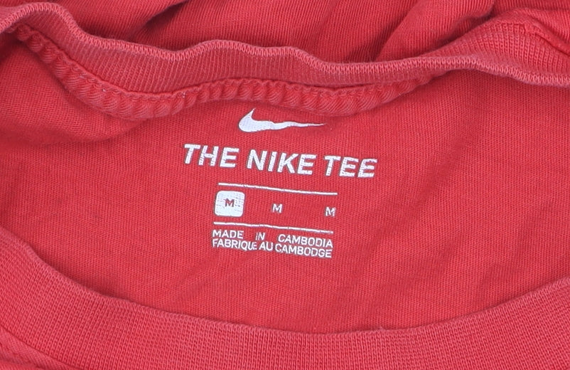 Nike Men's Red Short Sleeve Cotton Graphic Sports T-Shirt Medium